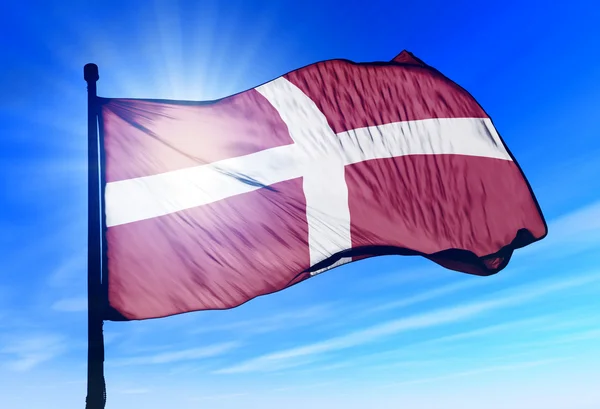 Sovereign Military Order of Malta flag waving on the wind — Stock Photo, Image