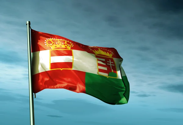 Austria-Hungary (1867-1918) flag waving on the wind — Stock Photo, Image