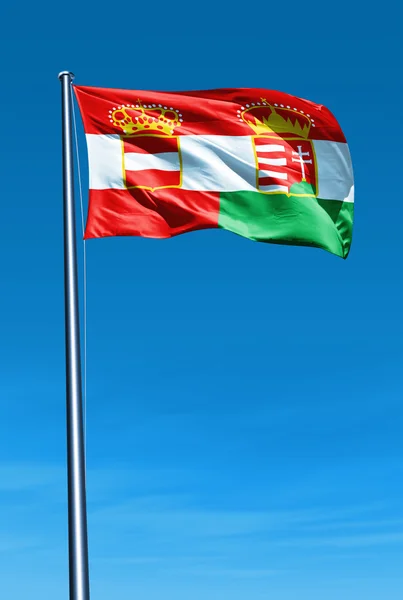 Austria-Hungary (1867-1918) flag waving on the wind — Stock Photo, Image