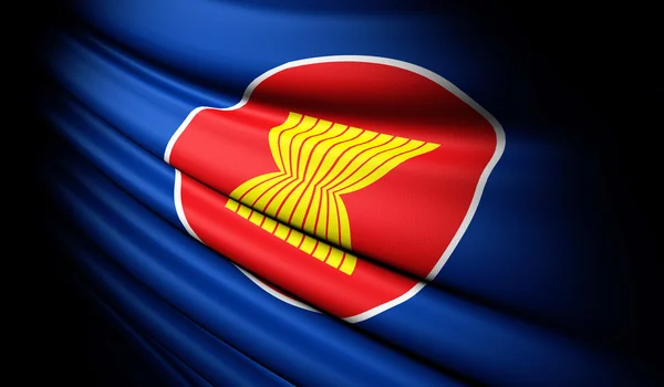 ASEAN flag waving on the wind — Stock Photo, Image