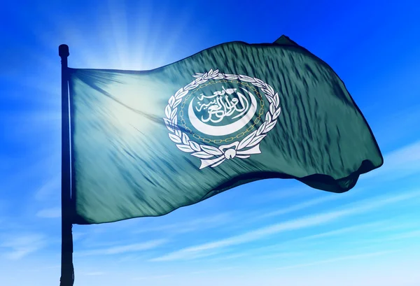 Bandera de la Liga Árabe ondeando al viento Imagen de archivo