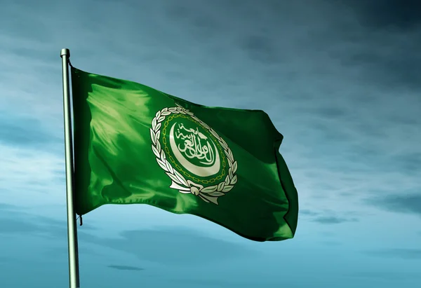 Arab League flag waving on the wind Royalty Free Stock Photos