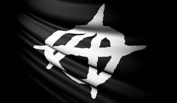 Anarchy flag waving on the wind Royalty Free Stock Photos