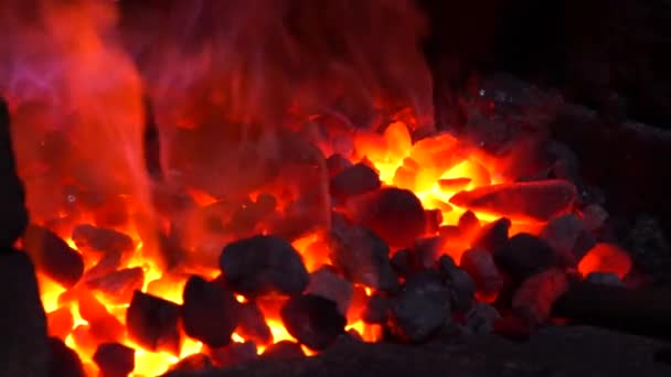 Fire Blacksmith Furnace — стоковое видео