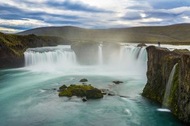 İzlanda'daki güzel Godafoss şelale