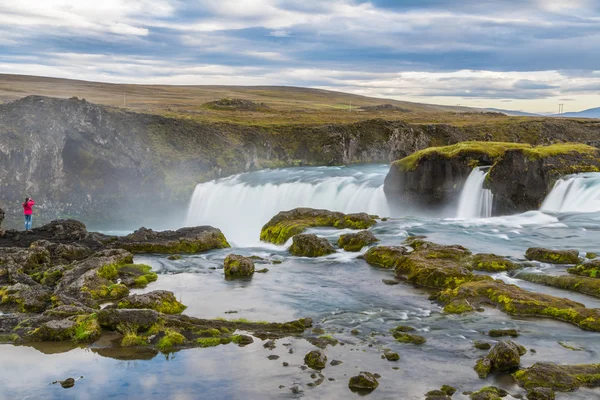 Niesamowite wodospad Godafoss w Islandii — Zdjęcie stockowe