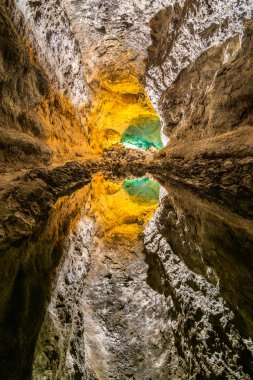 Yeşil mağara (Cueva de los Verdes) Lanzarote, Kanarya Adaları, İspanya'da