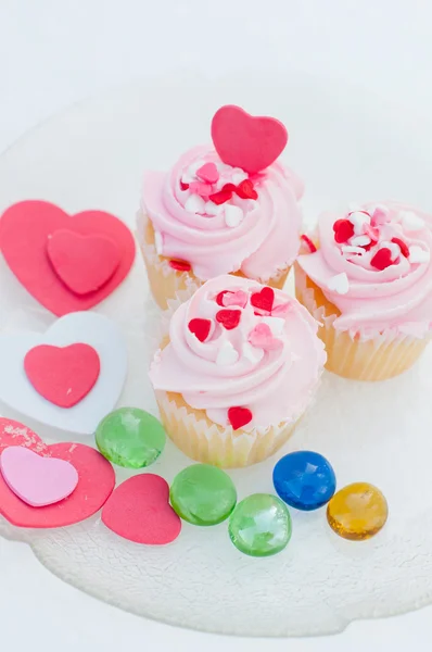 Deliciosos cupcakes para San Valentín — Foto de Stock