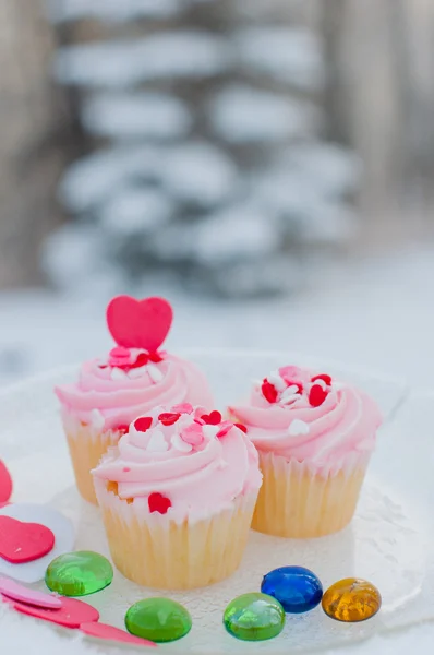 Délicieux cupcakes pour la Saint-Valentin — Photo