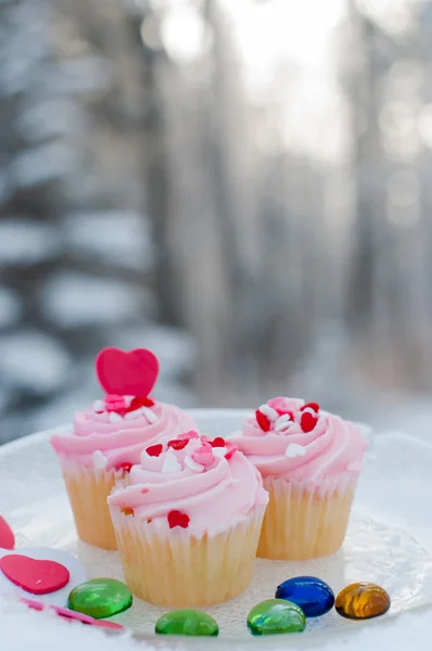 Deliciosos cupcakes para San Valentín — Foto de Stock