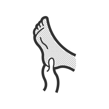 massaging gout feet icon clipart