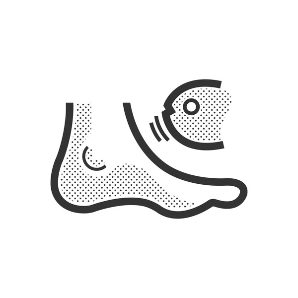 Pesce spa piedi icona — Vettoriale Stock