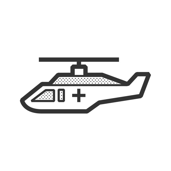 Ambulancia helicóptero icono vector — Vector de stock