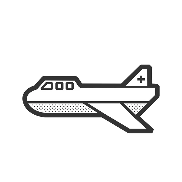 Ambulance plane icon — Stock Vector