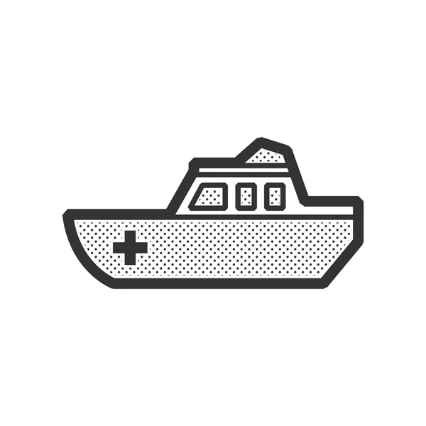 Ícone de barco de velocidade de ambulância — Vetor de Stock