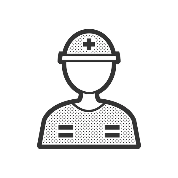 Man räddningsarbetare, medicinsk avatar — Stock vektor
