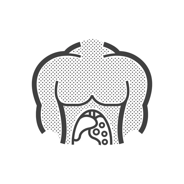 Homme Anatomie de scanner icône du cancer — Image vectorielle