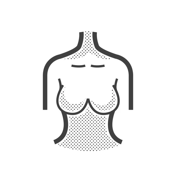 Cáncer de mama, cuerpo de la mujer — Vector de stock