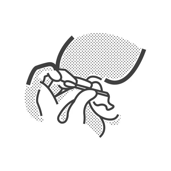Kno, schoonmaak oor pictogram — Stockvector