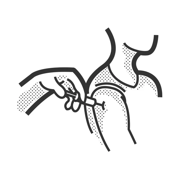 Medische patiënten pictogram, injecteren — Stockvector