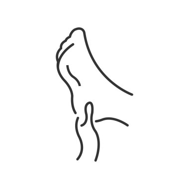 Line Icon Style, massaging gout feet icon clipart