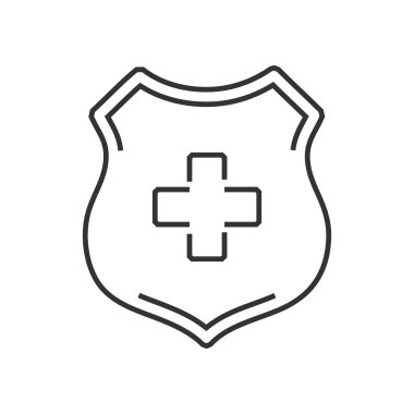  satırı simgesi ambulans sembolleri kalkan etikette 