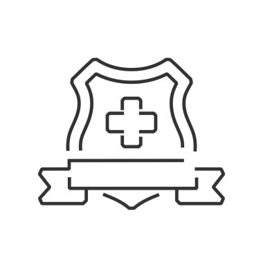  satırı simgesi ambulans sembolleri kalkan etiket tasarımı