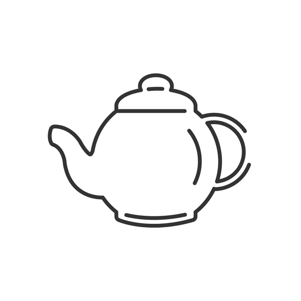 Estilo de icono de línea, hierbas de maceta y el icono del té — Archivo Imágenes Vectoriales
