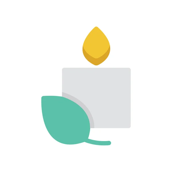 Icono plano a base de hierbas con icono de velas — Vector de stock