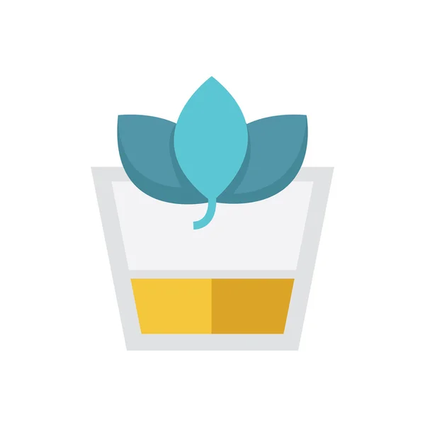 Icono plano Herbal Drink icono — Vector de stock