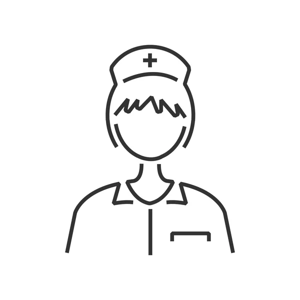 Linje-ikonen sjuksköterska avatar, ikon — Stock vektor