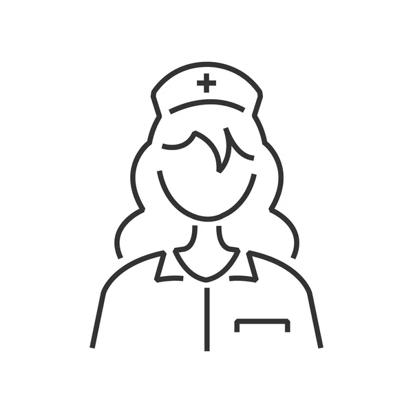 Line icon design nurse avatar, icon — Stock Vector