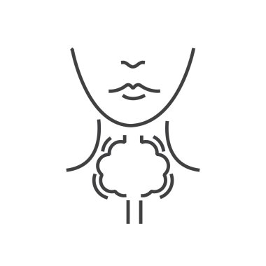 Line icon Laryngeal cancer icon clipart