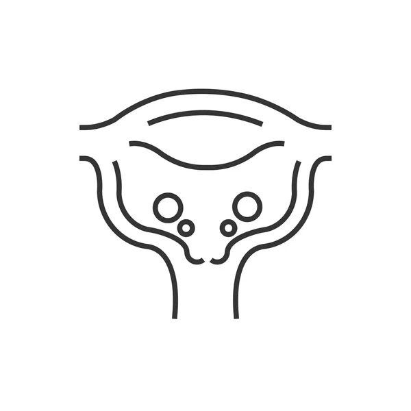 Linia ikona raka szyjki macicy. Ikona rak — Wektor stockowy