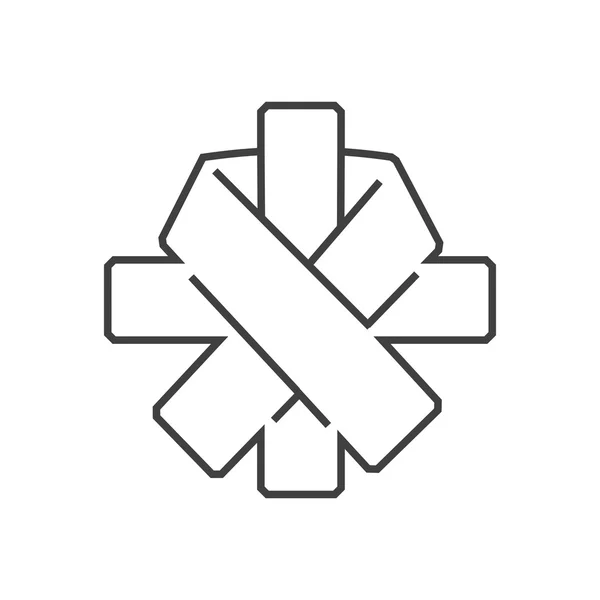 아이콘 로고와 아이콘 암 의식 리본 디자인 라인 — 스톡 벡터