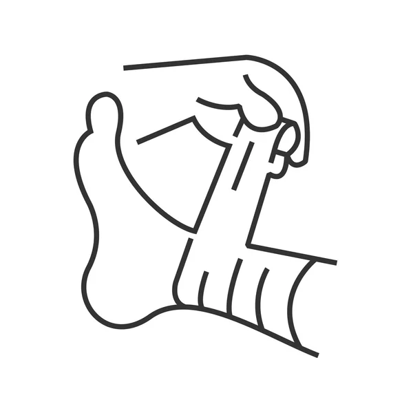 Ícone de linha Medical Patient ícone, perna lesão —  Vetores de Stock