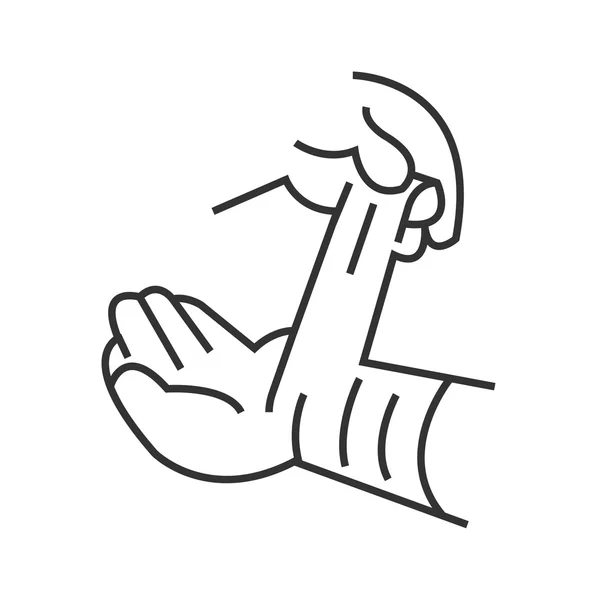 Γραμμή εικονίδιο εικονίδιο ιατρική ασθενή, τραυματισμό χέρι — Διανυσματικό Αρχείο