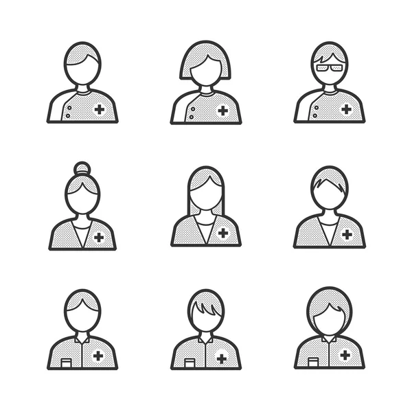 Ensemble d'icônes Avatar médical — Image vectorielle
