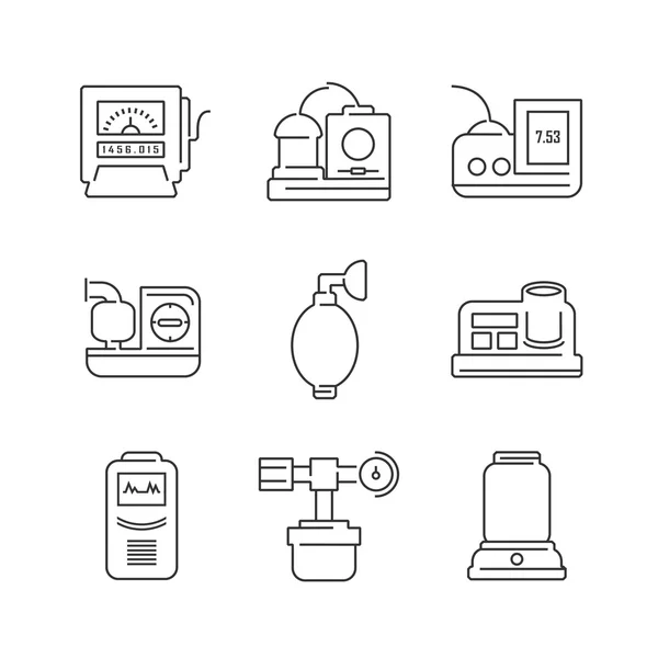 Satır simgeler tıbbi cihaz Icon Set ameliyathane