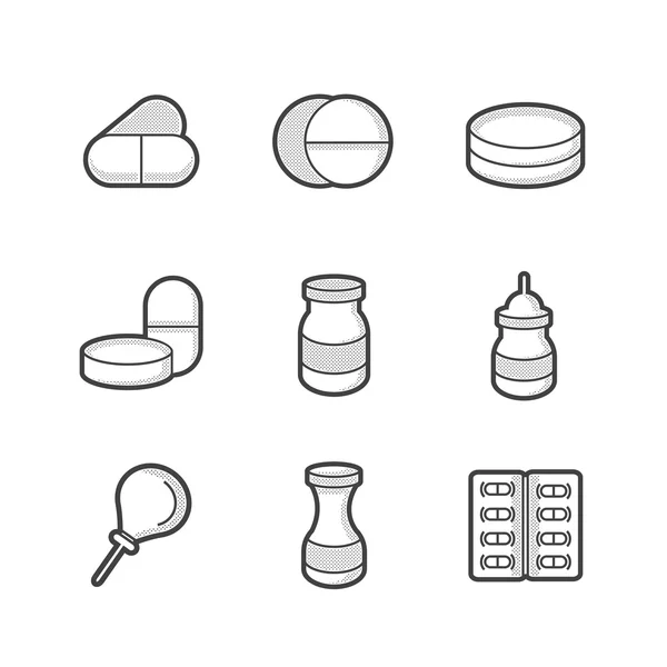 Medical Pharmacist Icons — Stock Vector