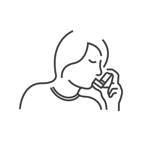 Otolaryngology, using the asthma inhaler icon, line icon Style — Stock Illustration Otolaryngology, using the asthma inhaler icon, line icon Style Vector Graphics