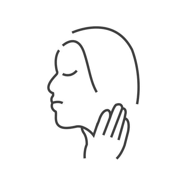 Otolaryngology, Sore throat icon, line icon Style — Stock Illustration Otolaryngology, Sore throat icon, line icon Style Stock Illustration
