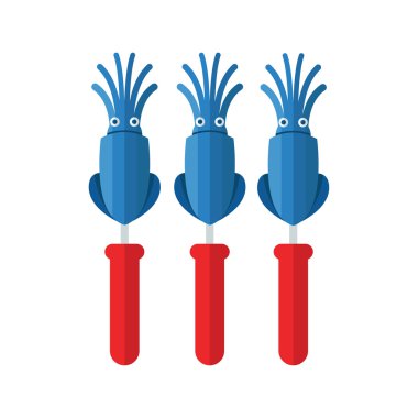 B-B-Q ızgara kalamar mavi