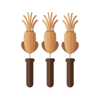 B-B-Q ızgara kalamar kahverengi