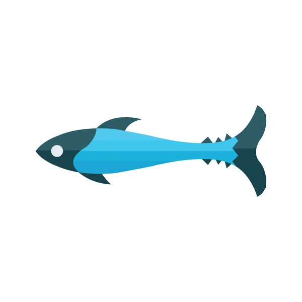 Blue fish vector cute — Stock Vector