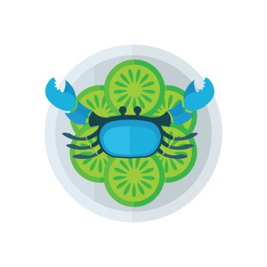 Mavi Yengeç ve salata vektör 