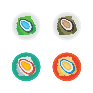 kabuklu deniz ürünleri ve salata vektör