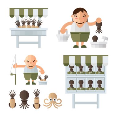 Infographic kahverengi mürekkep balığı pazarı 