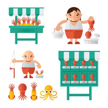 Infographic turuncu kalamar Pazar 