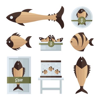 kahverengi balık vektör Infographic